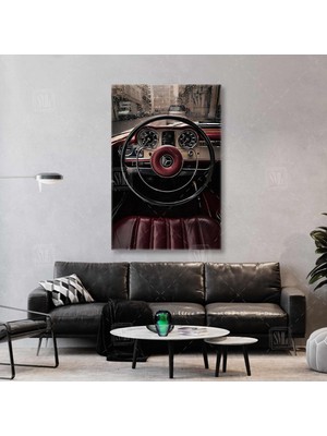 SML Tablo Mercedes Benz 230 Sl 1966 Klasik Otomobil 230SL Dikey Kanvas Tablo