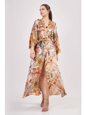 Nomads Felt Ipek Uzun Kimono Kaftan | Kandinsky Bustling Aquarelle | Nomads Felt