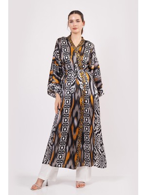 Nomads Felt Saf Ipek Kimono Kaftan | Ikat Desen 14