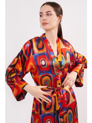 Nomads Felt  Ipek Uzun Kimono Kaftan | Kandinsky Squares With Circles | Nomads Felt