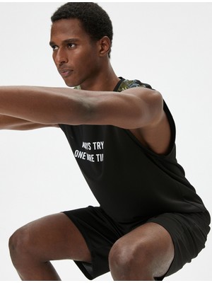 Koton Sporcu Atleti Slogan Baskılı Kolsuz Reflektör Detaylı