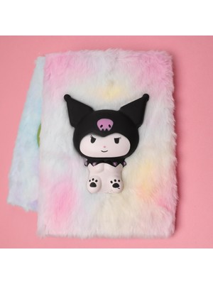 Piraye Gift Kawai Sanrio Kuromi Peluş Squishy Defter Çizgili Kalem Hediyeli