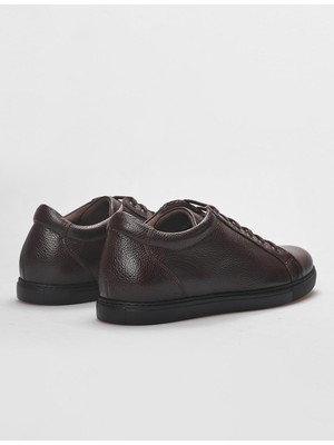 Cabani Hakiki Deri Kahverengi Bağcıklı Erkek Sneaker