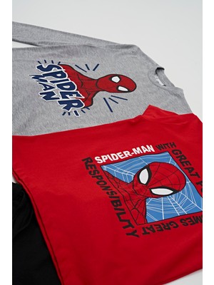 For You Kids 4'lü Spider-Man Tshirt Şort Pantolon Takım