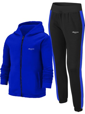 Poseidon Storm Erkek Çocuk Mavi Günlük Rahat Sporcu Eşofman Takımı 104CM-176CM Fermuartlı