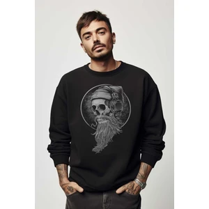 So Cool Skull Kuru Kafa Kulaklık Listen Music Baskılı Sweatshirt