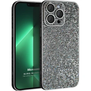 Apple iPhone 13 Pro Kılıf Bling Rhinestones Koyu Gri