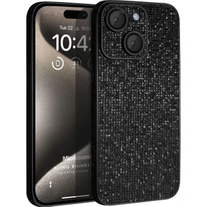 Apple iPhone 15 Plus Kılıf Bling Rhinestones Siyah