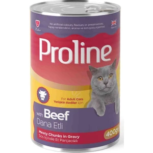 Pro Line Dana Etli Gravy Yetişkin Kedi Konserve Maması 400 gr