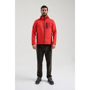 2111161 Erkek Kırmızı Yağmur Rüzgar Geçirmez Softshell Özellikli Mont