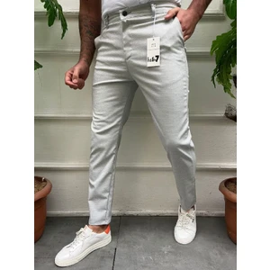 Erkek Slimfit Keten Pantolon