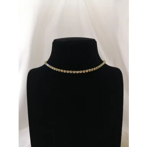 Gümüş Renk Zirkon Kadın Su Yolu Choker Kolye