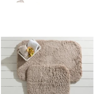 Madame Coco Sheep Banyo Paspası - Toprak - 50X80+45X50 cm