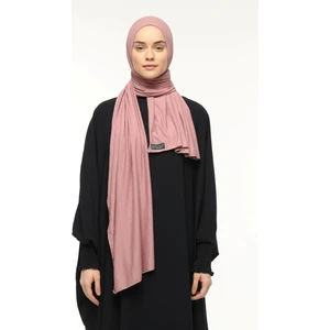Tesettür Penye Şal Düz-Toz Pembe