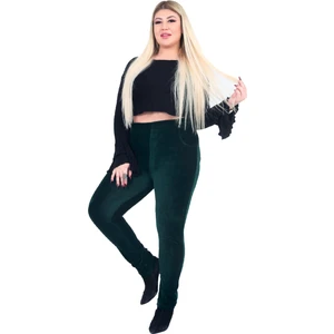 Kadın Büyük Beden Pantolon Gny31122 Elastik Bel Fitilli Kadife