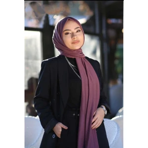 Nil Butik Mürdüm Tesettür Penye Şal