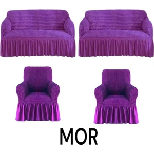 Furkan Ticaret Bürümcük Lastikli Kanepe Örtüsü Likralı Koltuk Örtüsü Iki 3lü Iki Tekli Çekyat Örtüsü