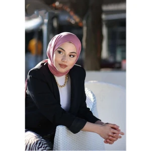 Nil Butik Koyu Pudra Tesettür Penye Şal