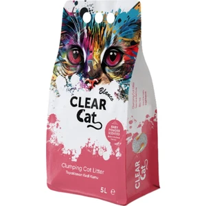 Kedi Kumu Topaklaşan Bentonit Clear Cat Blanco 5L Bebek Pudrası Kokulu