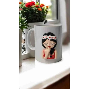 Çapa Art Örgü Saçlı Kız Kupa