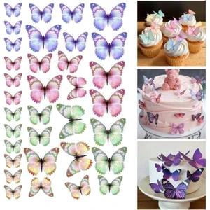 Atölye7 Tasarım Renkli Kelebek Resimli Yenilebilir Pasta Kurabiye Üstü Şeker Kağıt Baskısı, Yenilebilir Baskı