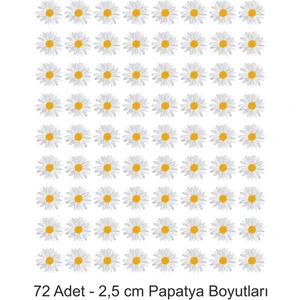 Atölye7 Tasarım Yenilebilir Kağıt Papatya Resimli Pasta Kurabiye Cupkek Üstü Şekerli Kağıt Baskısı