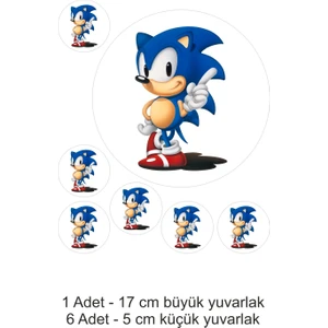 Atölye7 Tasarım Sonic 7 Adet A4 Yenilebilir Pasta Kurabiye Şeker Hamuru Kağıt Baskısı Hd Kalite Yüksek