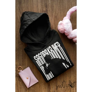 Sagopa Kajmer Temalı Özel Tasarım Oversize Siyah Kapüşonlu Sweatshirt