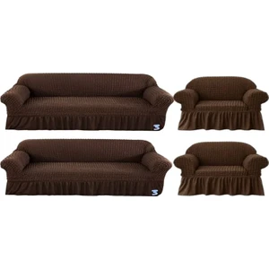 Furkan Ticaret Bürümcük Lastikli Kanepe Örtüsü Likralı Koltuk Örtüsü Iki 3lü Iki Tekli Çekyat Örtüsü