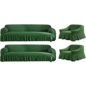 Furkan Ticaret Bürümcük Lastikli Kanepe Örtüsü Likralı Koltuk Örtüsü Iki 3lü Iki Tekli Çekyat Örtüsü