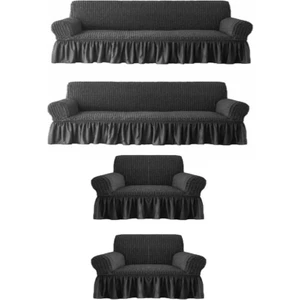 Furkan Ticaret Bürümcük Lastikli Kanepe Örtüsü Likralı Koltuk Örtüsü Iki 3lü Iki Tekli Çekyat Örtüsü