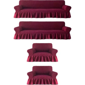 Furkan Ticaret Bürümcük Lastikli Kanepe Örtüsü Likralı Koltuk Örtüsü Iki 3lü Iki Tekli Çekyat Örtüsü