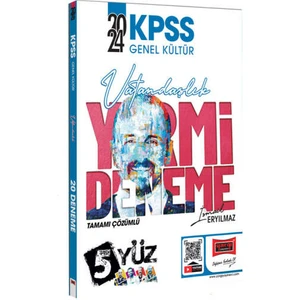 Yargı Yayınevi KPSS 5Yüz Ekibi Vatandaşlık Tamamı Çözümlü 15 Deneme