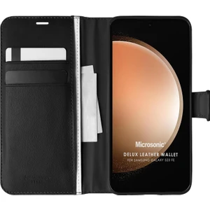 Samsung Galaxy S23 Fe Kılıf Delux Leather Wallet Siyah