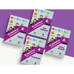 Zeka Küpü 4. Sınıf Üç Boyutlu Soru Bankaları Seti (4 Kitap)