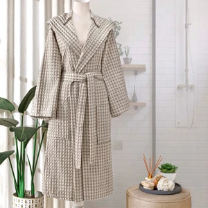 Casual Waffle Pamuk Bornoz Taş S/m