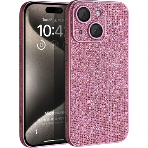 Apple iPhone 15 Plus Kılıf Bling Rhinestones Pembe