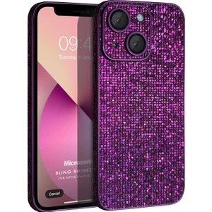 Apple iPhone 14 Plus Kılıf Bling Rhinestones Mor