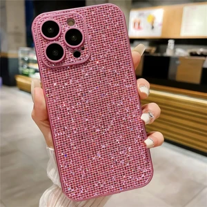 Apple iPhone 13 Pro Max Kılıf Bling Rhinestones Pembe
