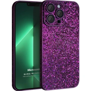 Apple iPhone 13 Pro Kılıf Bling Rhinestones Mor