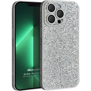 Apple iPhone 13 Pro Kılıf Bling Rhinestones Gümüş