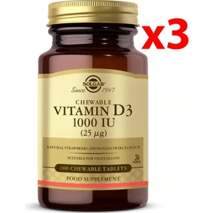 Chewable Vitamin D3 1000 Iu 100 Tablet (Çiğnenebilir) 3 Adet