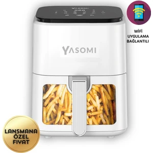 Y35 Pro Beyaz Wifi'li 1350W 3,5 Litre Camlı Airfryer Fritöz ( Türkiye Garantili)