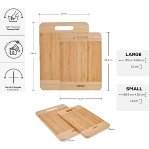 Deren 2'li Bambu Kesme Tahtası 30/33 cm