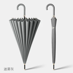 Kavisli Saplı Otomatik Büyük Şemsiye 24 Çerçeveli Iş (Yurt Dışından)