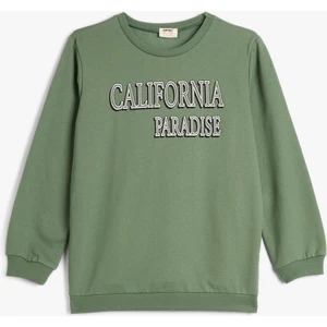 Sweatshirt Uzun Kollu Bisiklet Yaka Şehir Baskılı Şardonlu