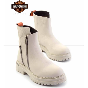 Harley Davidson Beige Hakiki Deri Kadın Bot & Bootie HD0777003903