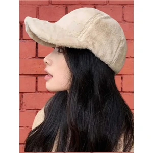 Kadın Peluş Basic Kep Şapka