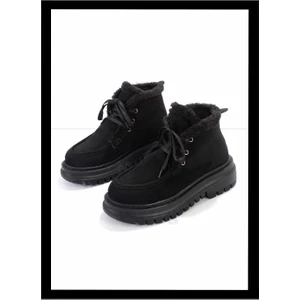 Siyah Süet  Kadın Bot & Bootie K02129051302