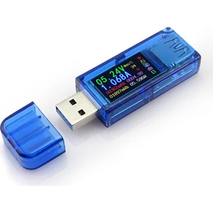 Rıden AT34 USB 3.0 Renkli LCD Voltmetre Ampermetre Gerilim Akım Ölçer Multimetre Şarj Bankası USB Test Cihazı Mavi (Yurt Dışından)